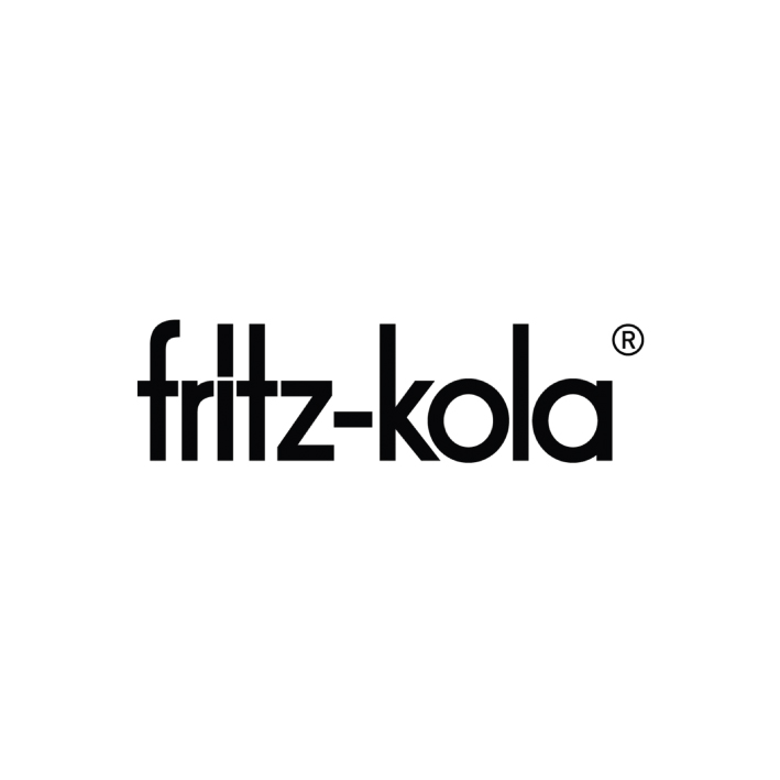 Logo von Fritz-Kola in schwarzer Schrift auf weißem Hintergrund.